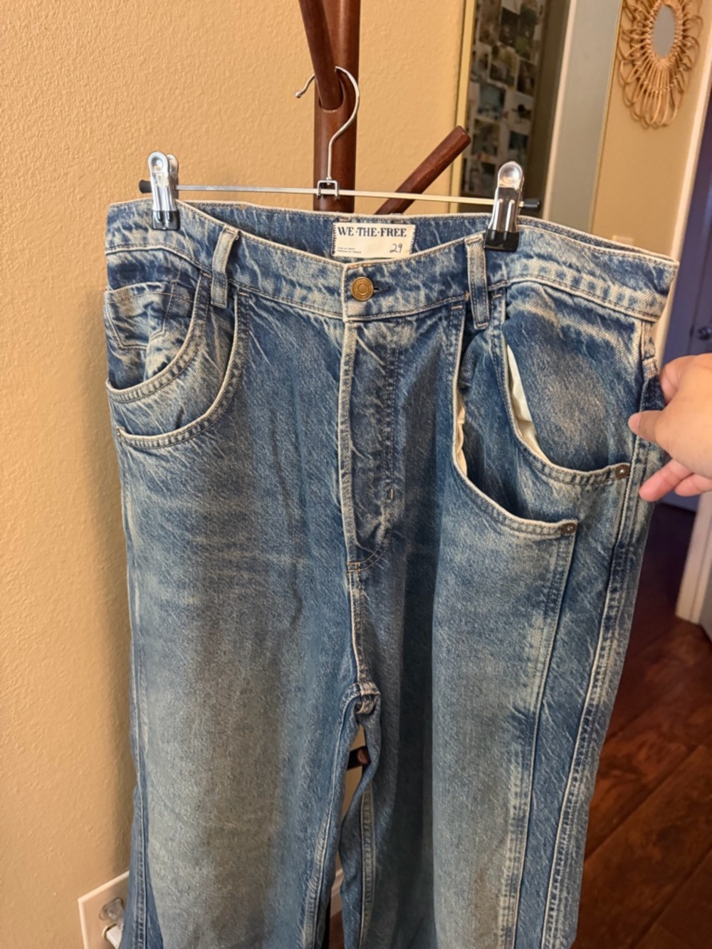 Free People We The Free Light Blue Relaxed Jeans - Picture 2 of 6